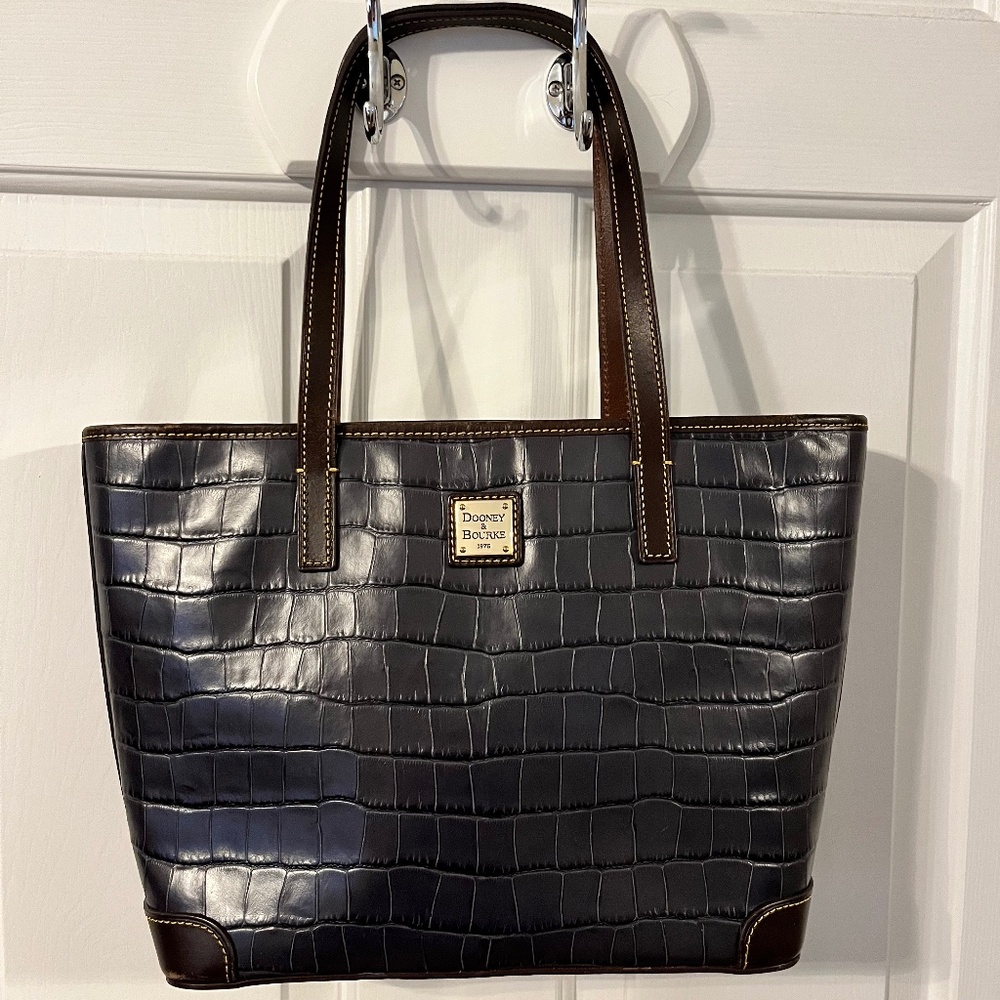 EUC Dooney & Bourke Croco Charleston - Charcoal Grey